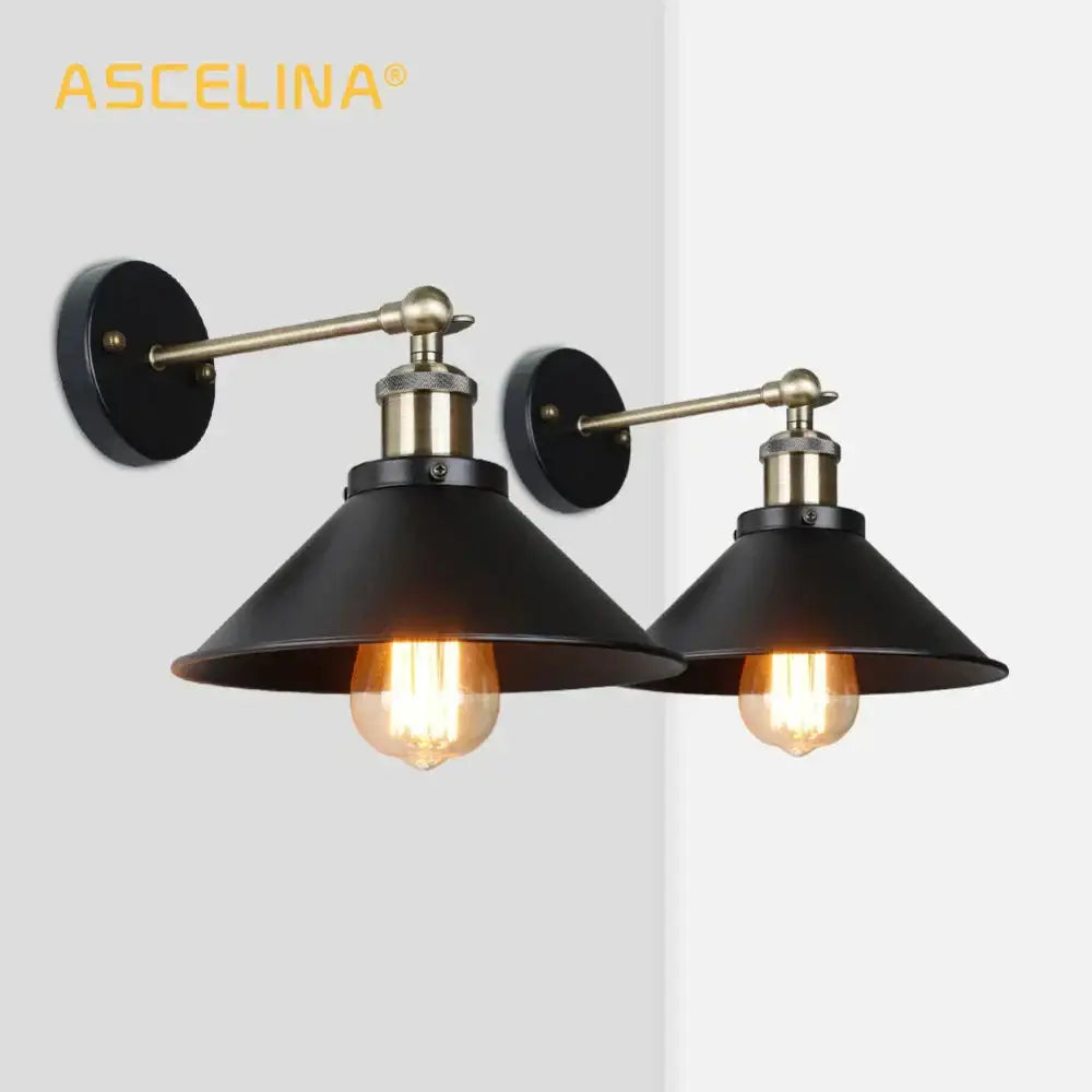 Industrial matte black & brass wall sconce – living room lighting