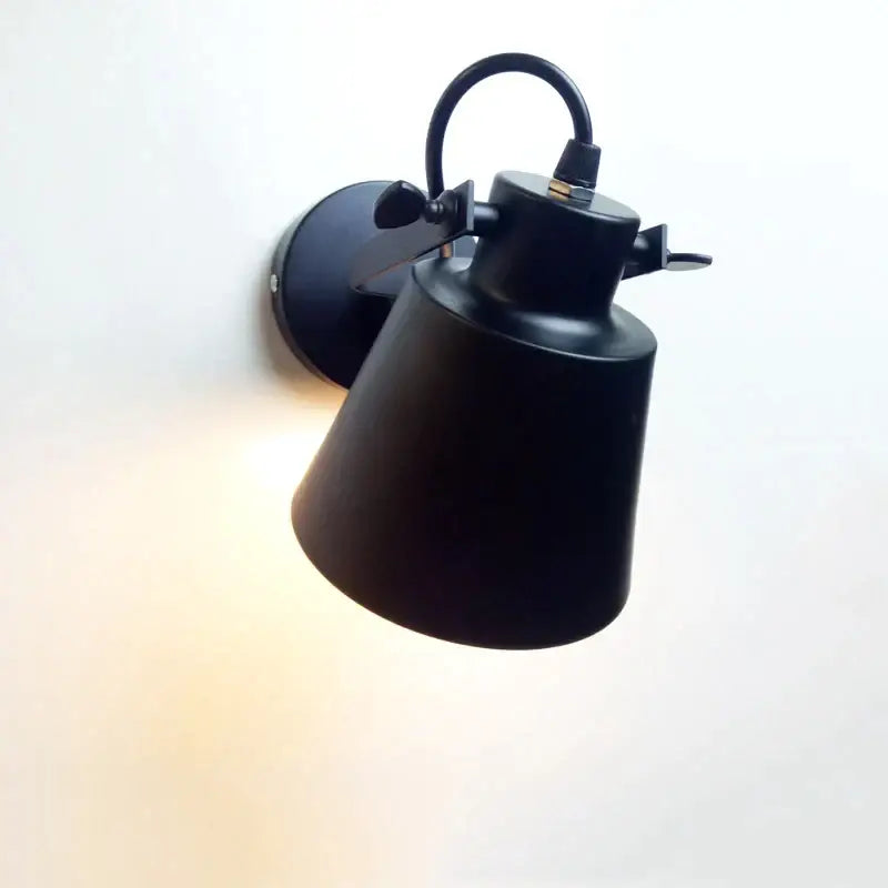 Industrial matte black iron loft edison wall light bedroom sconce