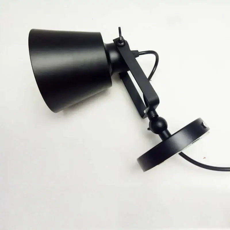 Industrial matte black iron loft edison wall light bedroom sconce