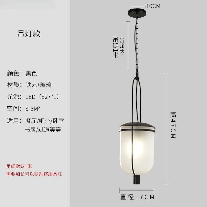 Industrial retro black led wall lamp dining room lantern sconce