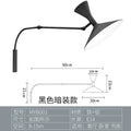 Industrial retro black & white swing arm wall lamp bedroom light