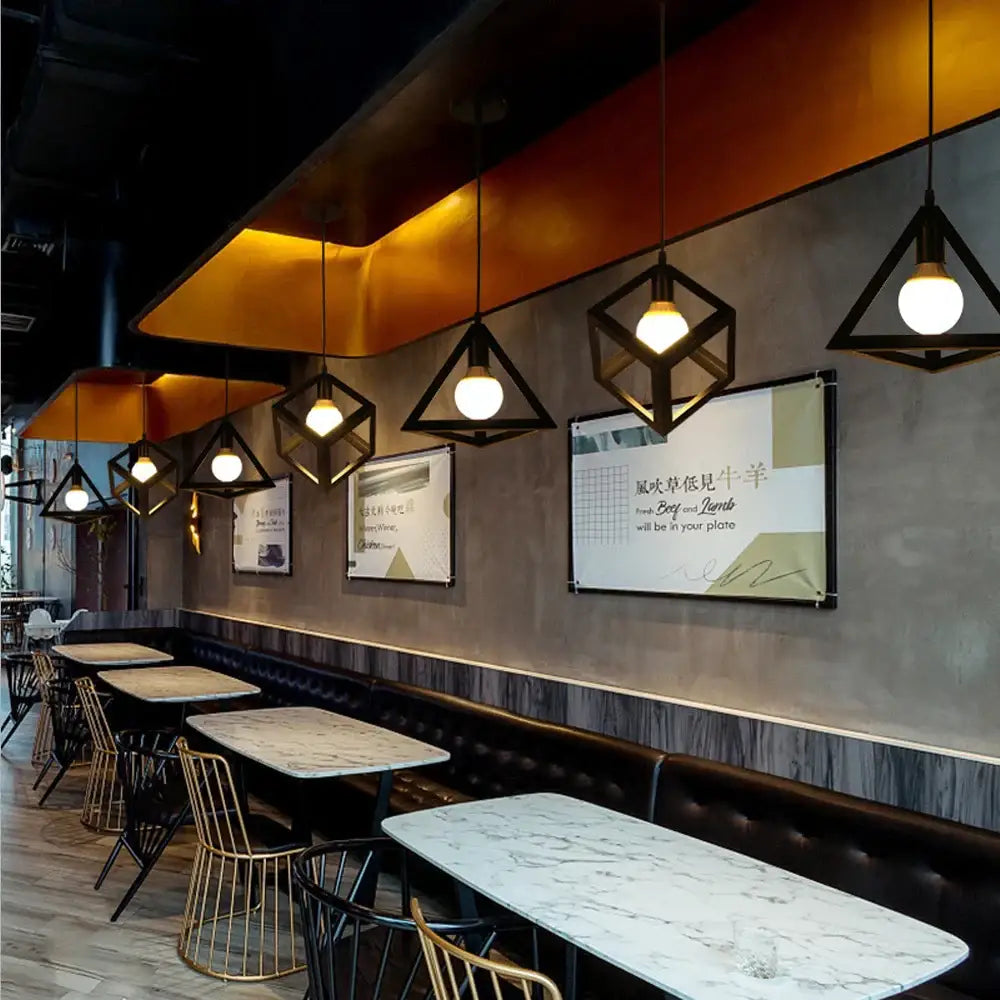 Industrial retro multi color iron pendant light kitchen dining room