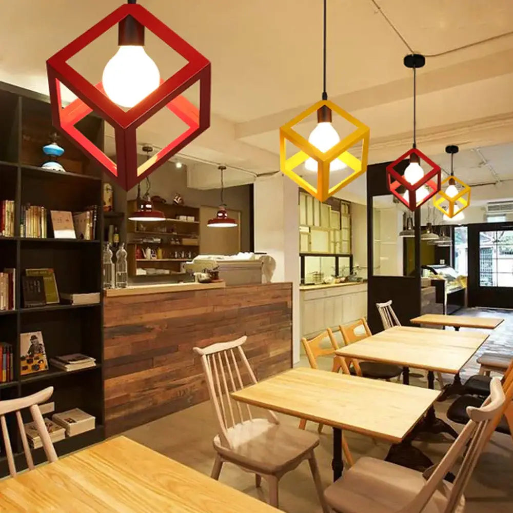 Industrial retro multi color iron pendant light kitchen dining room