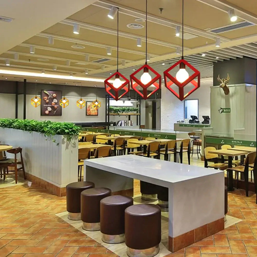 Industrial retro multi color iron pendant light kitchen dining room