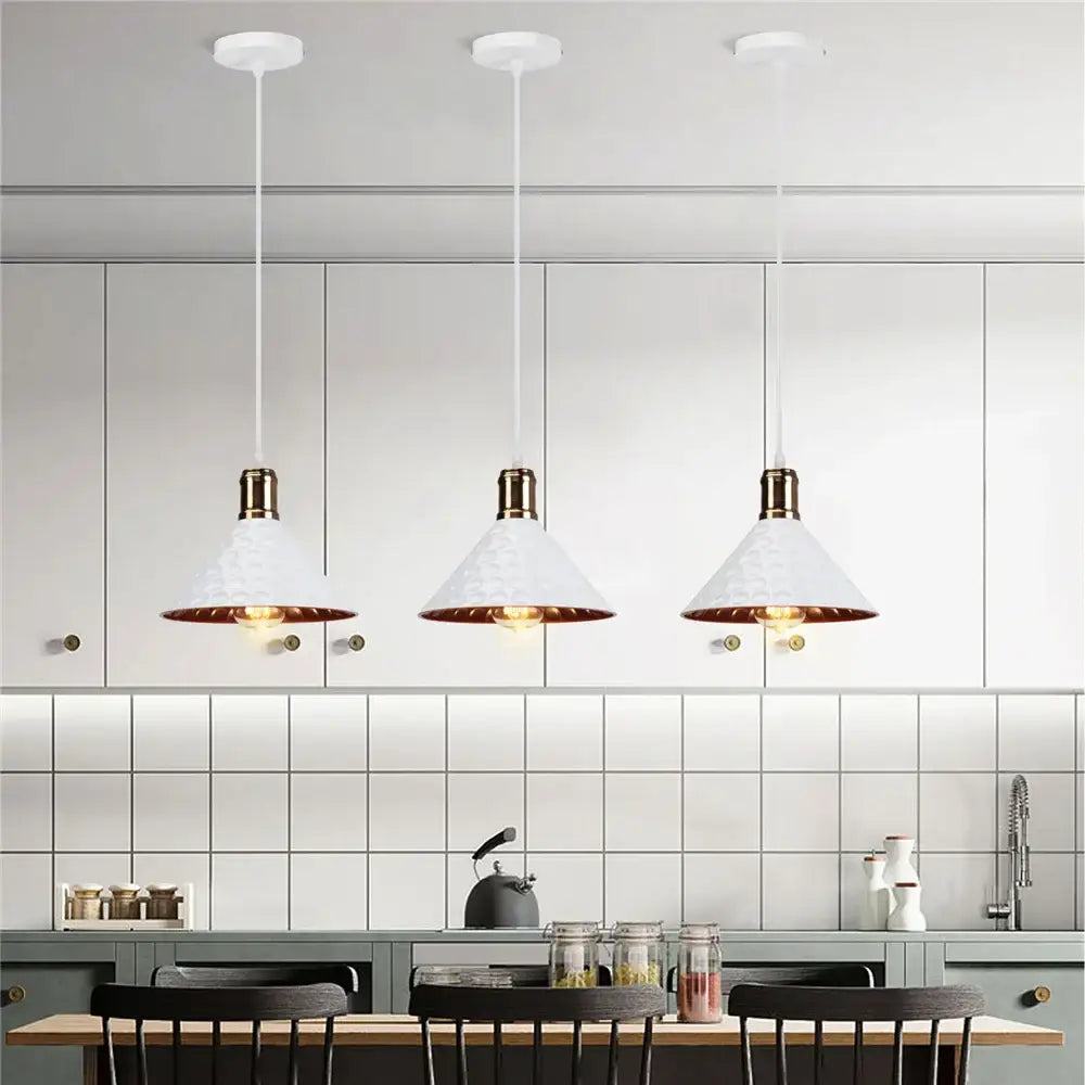 Industrial retro pendant lamp hammered copper – dining room light