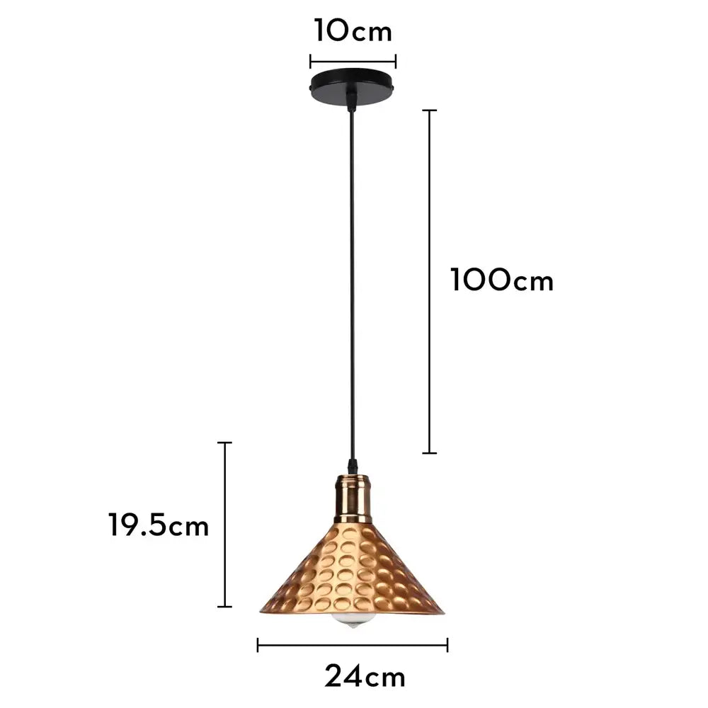Industrial retro pendant lamp hammered copper – dining room light