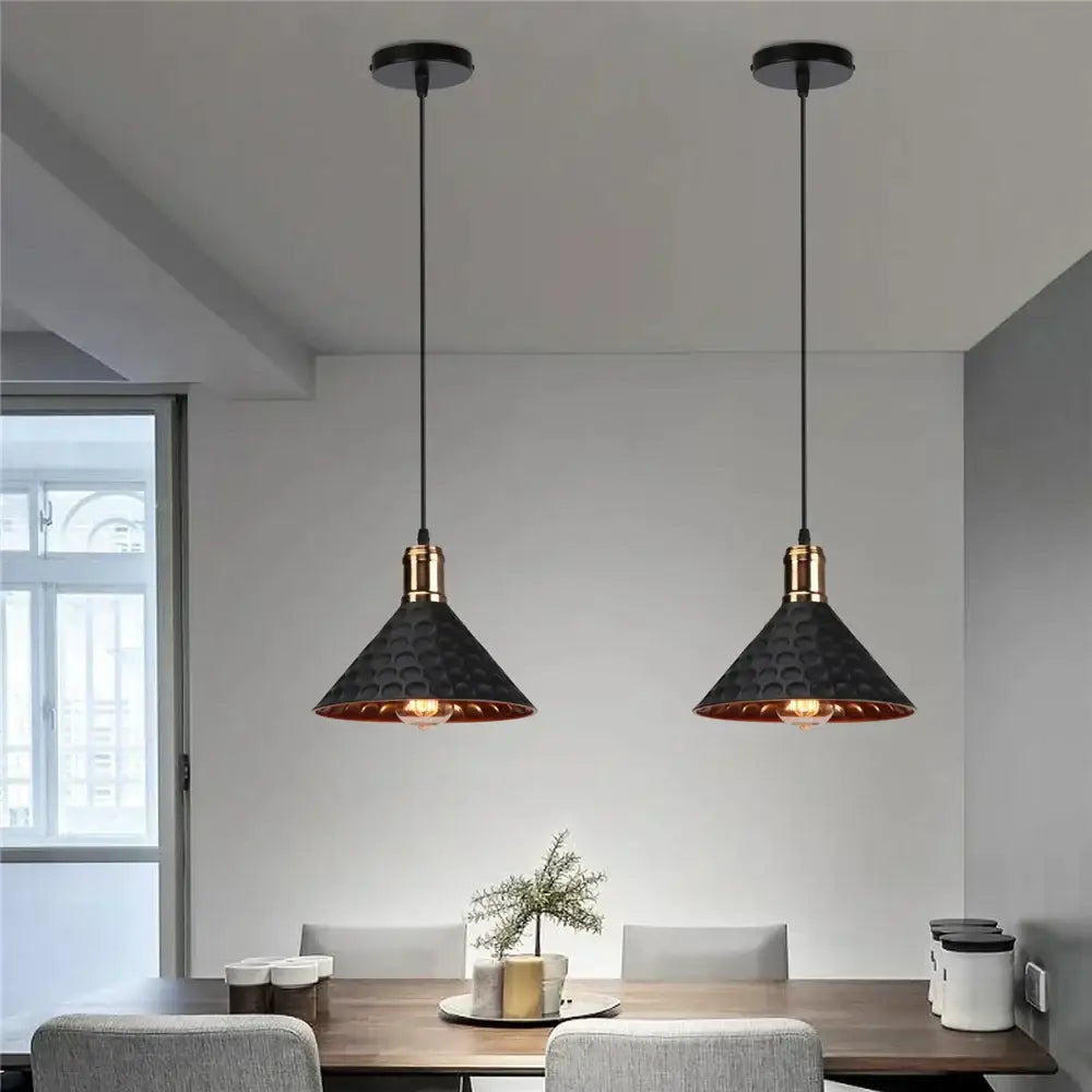 Industrial retro pendant lamp hammered copper – dining room light