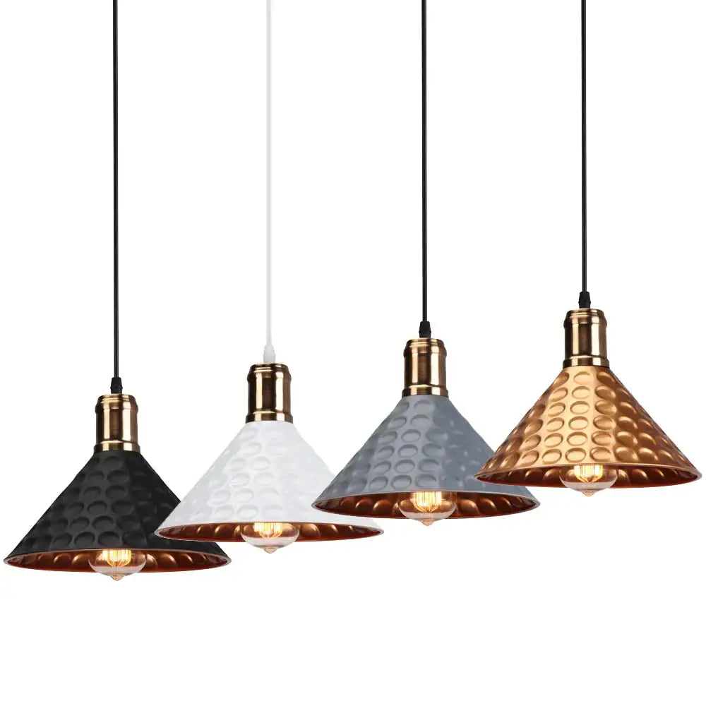Industrial retro pendant lamp hammered copper – dining room light