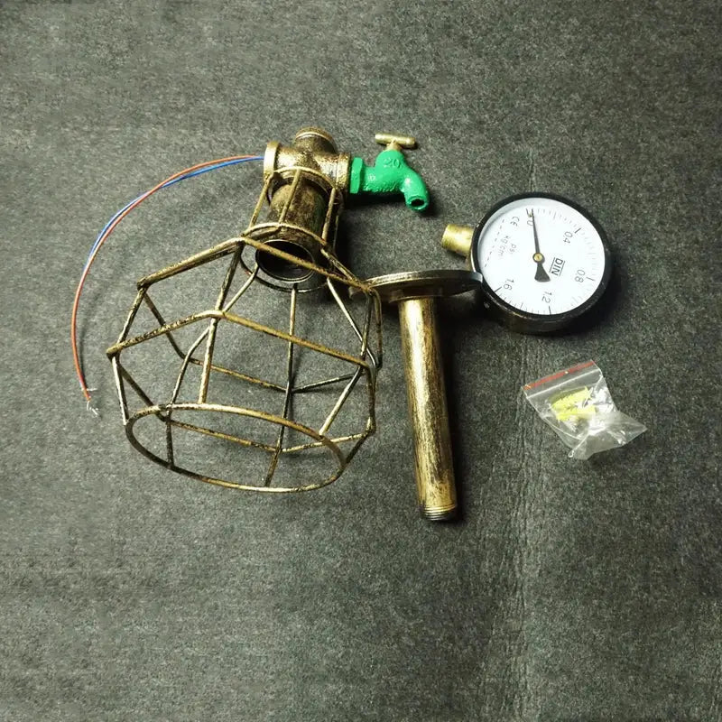 Industrial retro wall light green faucet lamp for living room