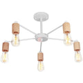 Industrial rod iron wood ceiling lamp living room globe chandelier