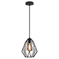 Industrial rose gold & black iron metal cage pendant – dining room
