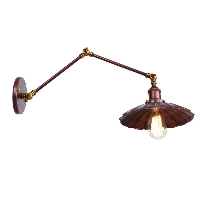Industrial rustic antique brass & dark bronze wall sconce bedroom light