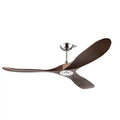 Industrial silver and wood ceiling fan for living room with led light