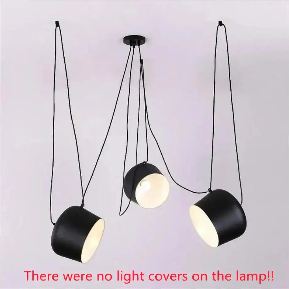 Industrial spider pendant lamp – living room matte black light