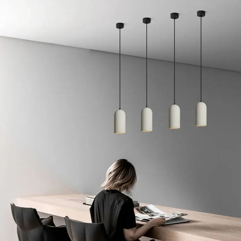 Industrial style led chandelier white & gray pendant for bedroom