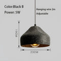 Industrial style pendant chandelier speckled gray & brass bedroom light