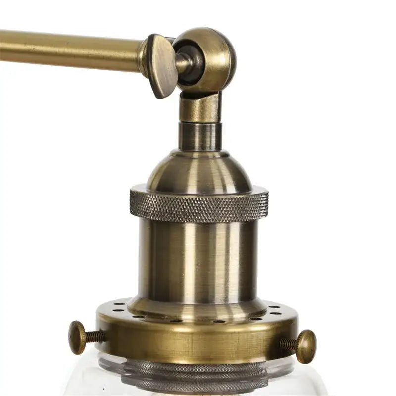 Industrial vintage antique brass wall sconce bedroom glass lamp