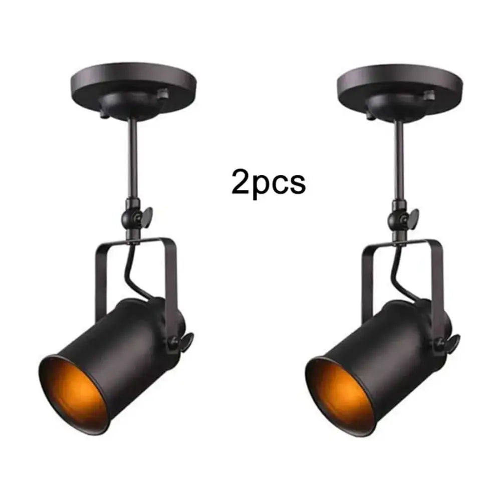 Industrial vintage black ceiling lights bedroom adjustable spotlight