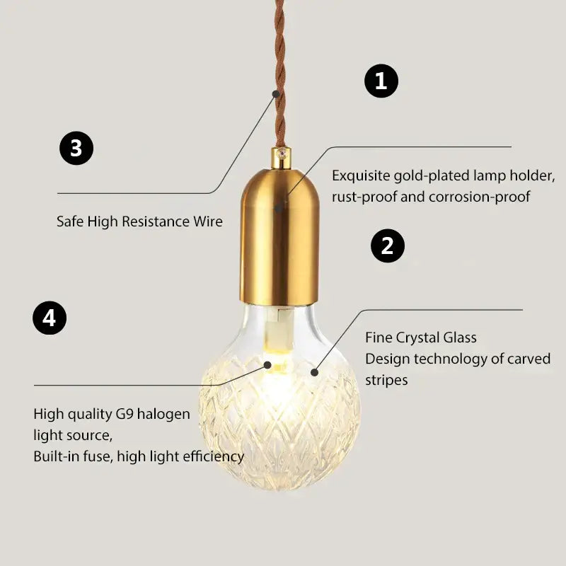 Industrial vintage brass glass pendant light dining room set of 2