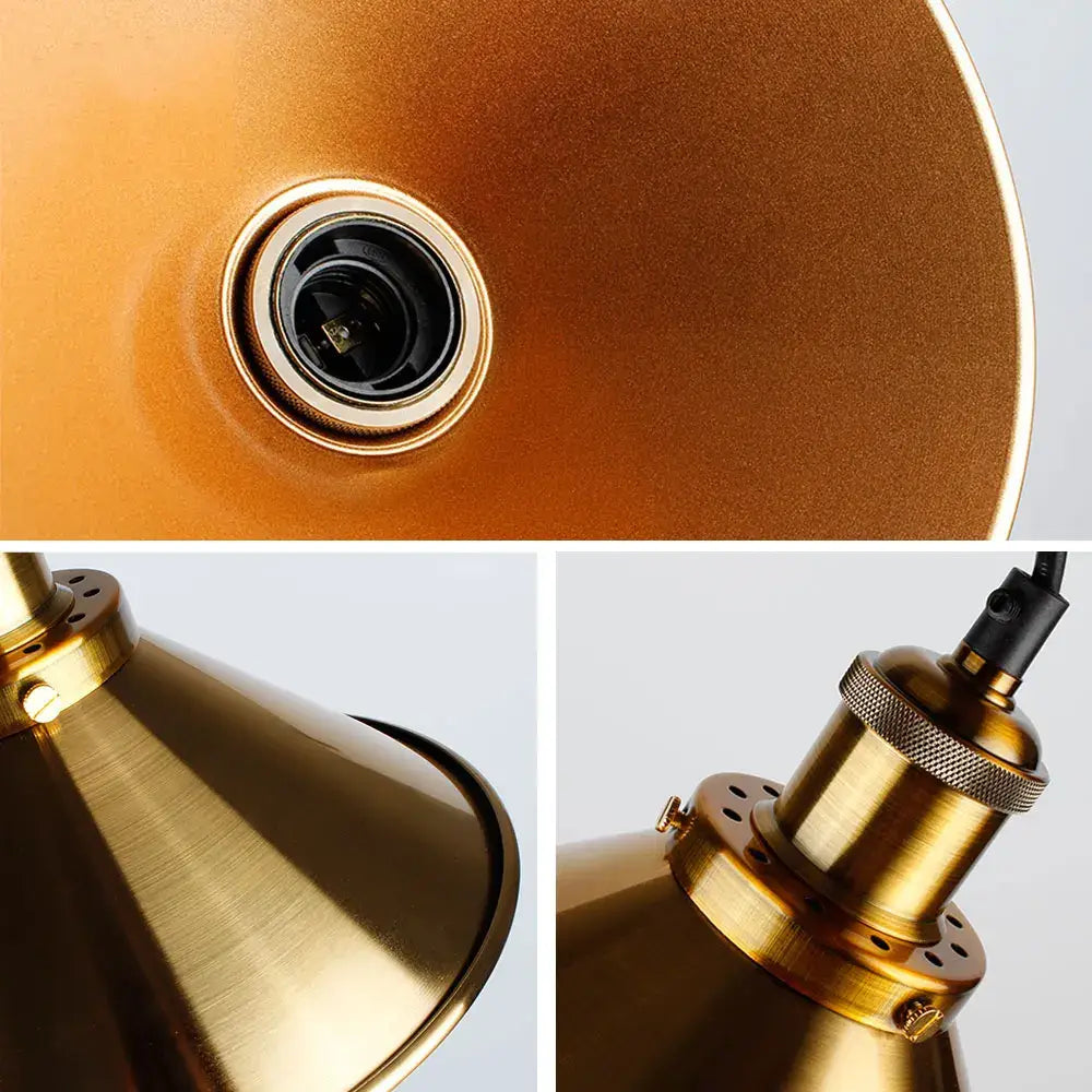 Industrial vintage brass pendant light for living room