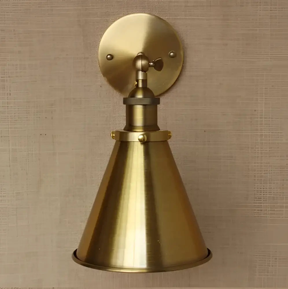 Industrial vintage brass wall sconce bedroom light with adjustable arm