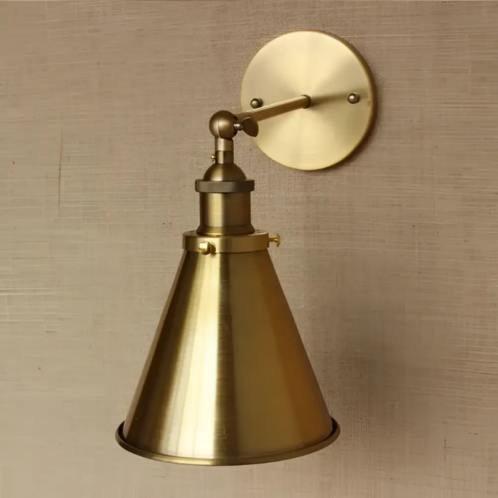 Industrial vintage brass wall sconce bedroom light with adjustable arm