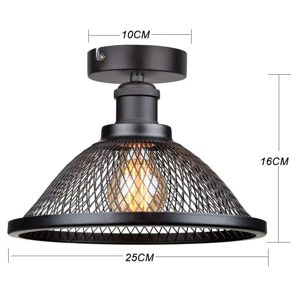Industrial vintage cage black and brass ceiling light kitchen