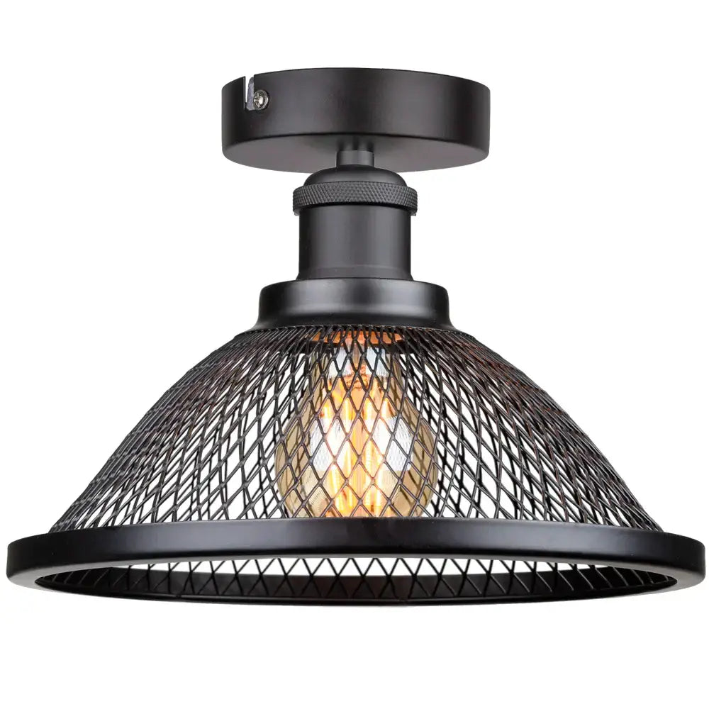 Industrial vintage cage black and brass ceiling light kitchen