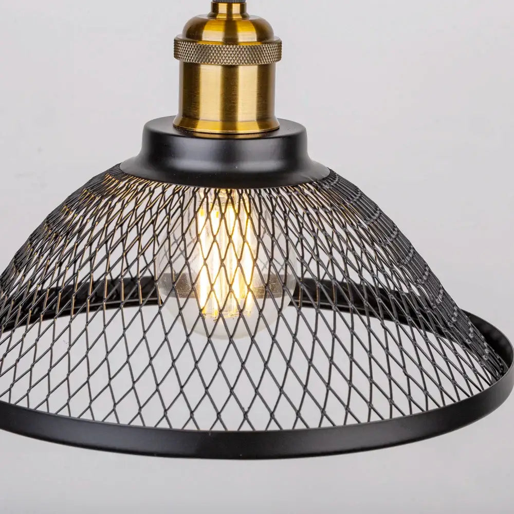 Industrial vintage cage black and brass ceiling light kitchen