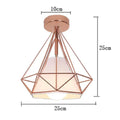 Industrial vintage ceiling light geometric diamond living room lamp