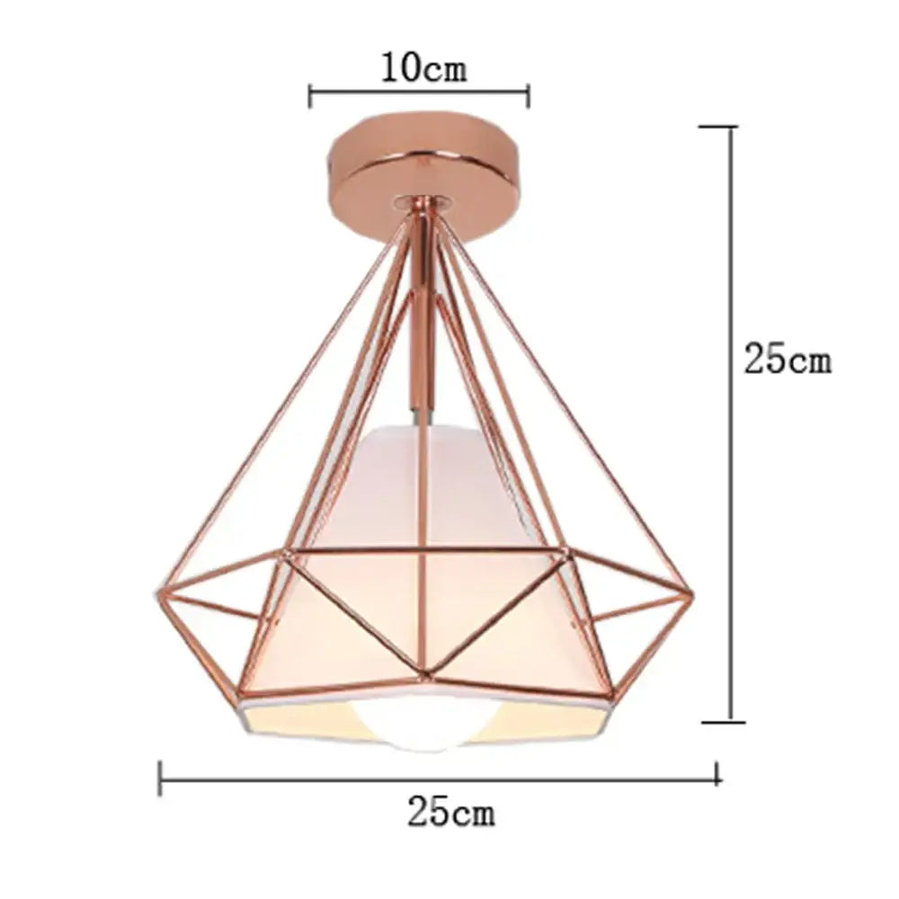 Industrial vintage ceiling light geometric diamond living room lamp
