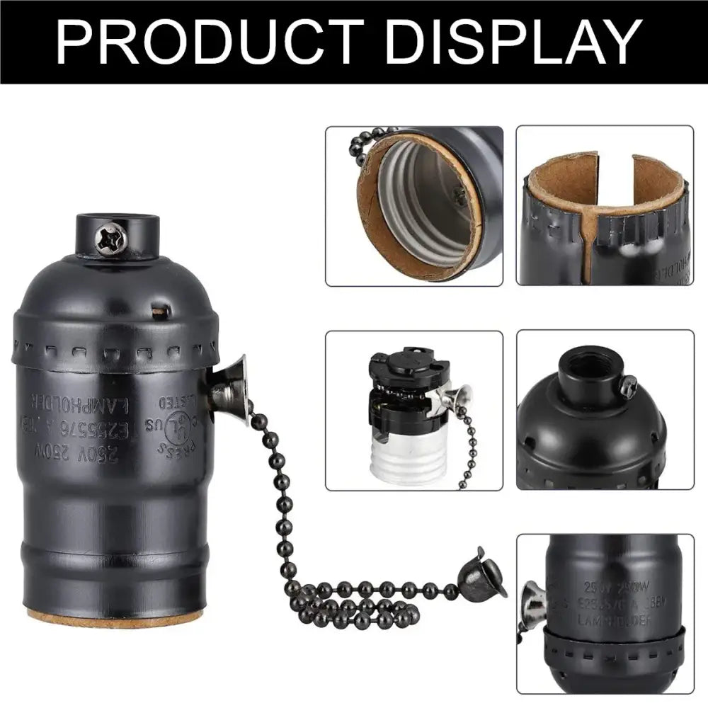 Industrial vintage chain lamp base dining room socket cap