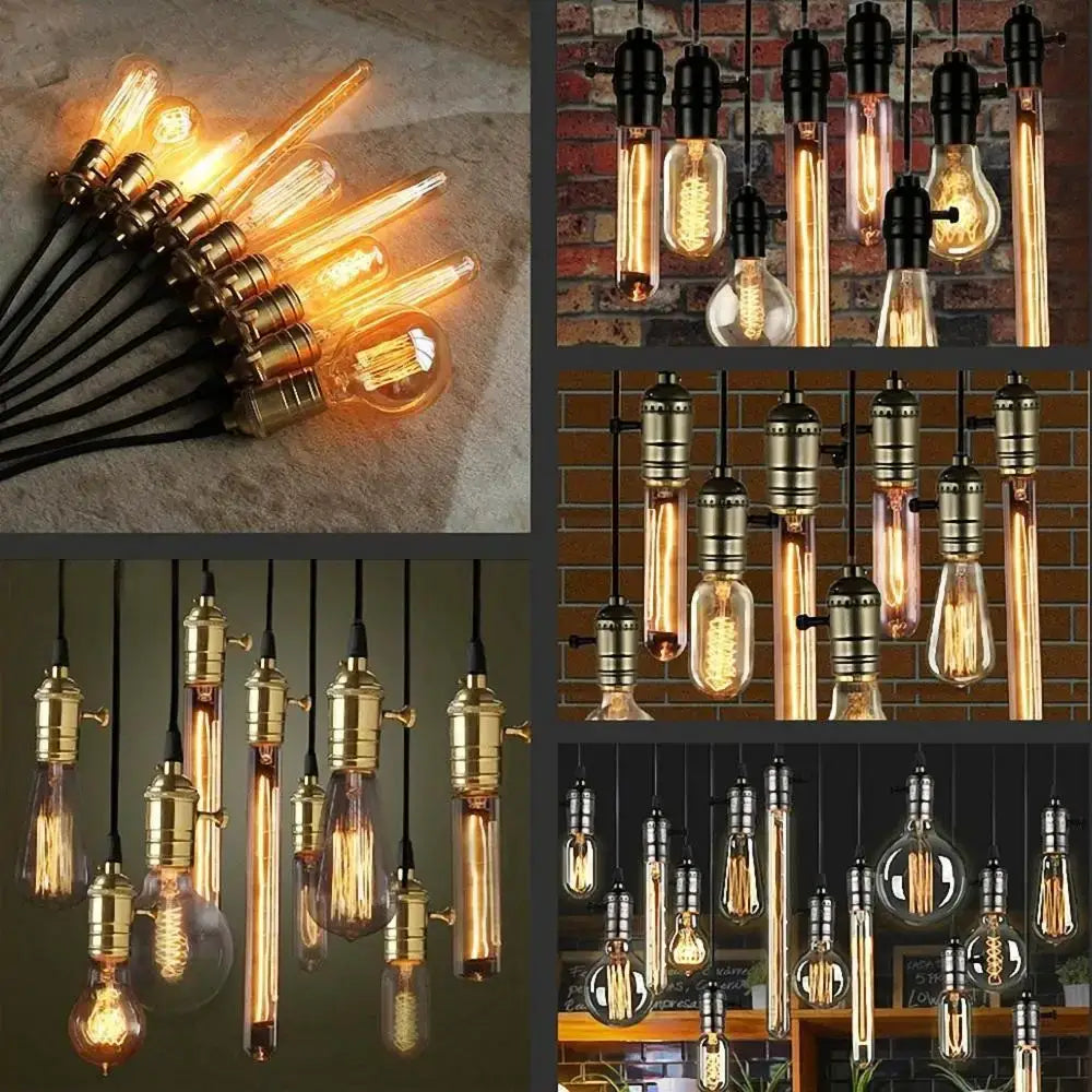 Industrial vintage chain lamp base dining room socket cap