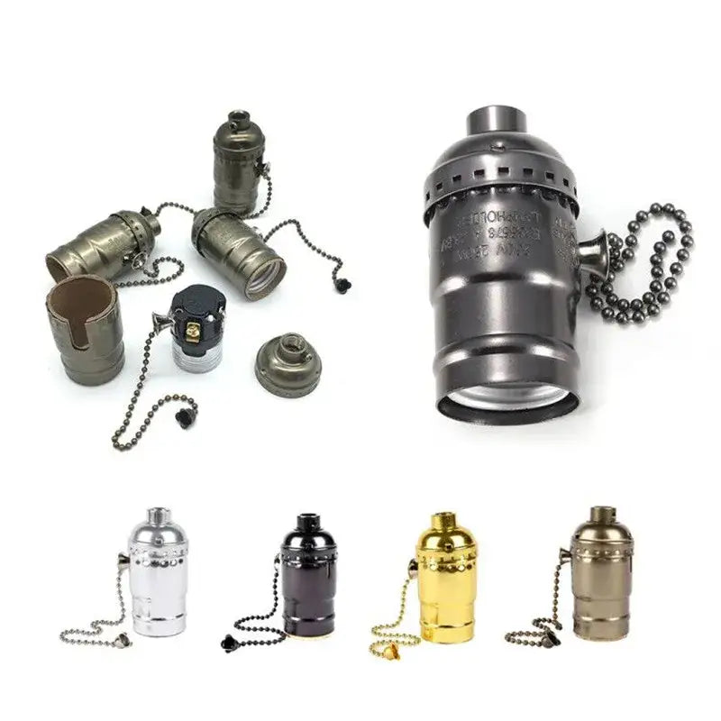 Industrial vintage chain lamp base dining room socket cap