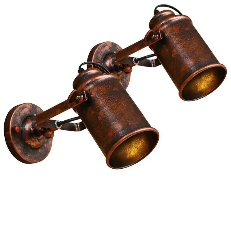 Industrial vintage copper wall lamp bedroom adjustable spotlight