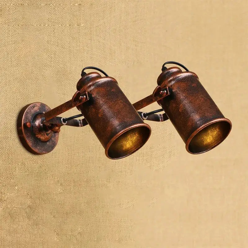 Industrial vintage copper wall lamp bedroom adjustable spotlight