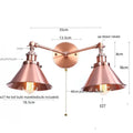 Industrial vintage double copper wall light bedroom reading sconce