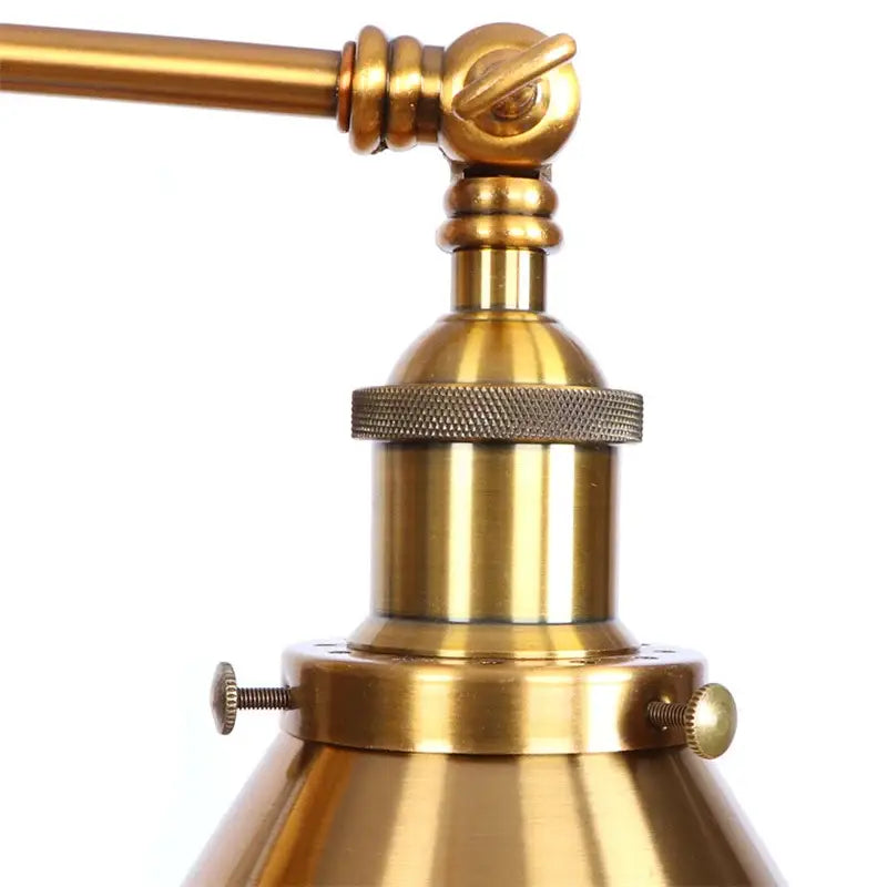 Industrial vintage gold brass wall light bedroom double arm sconce
