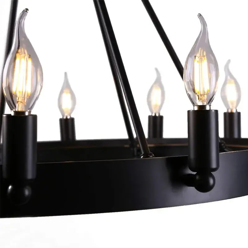 Industrial vintage iron 8 light chandelier kitchen pendant lights