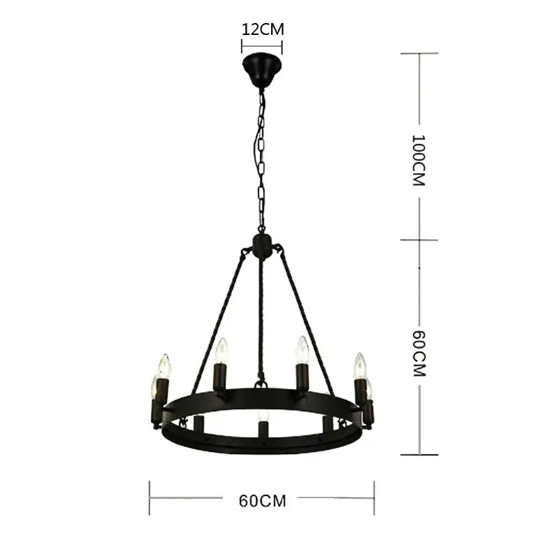 Industrial vintage iron 8 light chandelier kitchen pendant lights