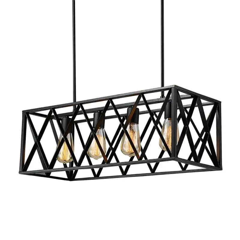 Industrial vintage loft black metal pendant lamp dining room