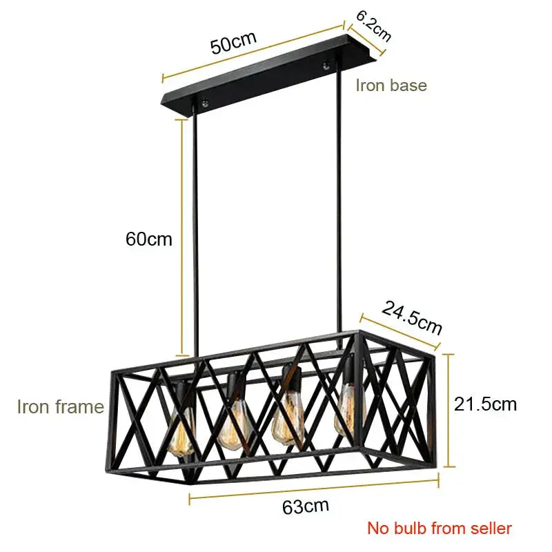 Industrial vintage loft black metal pendant lamp dining room