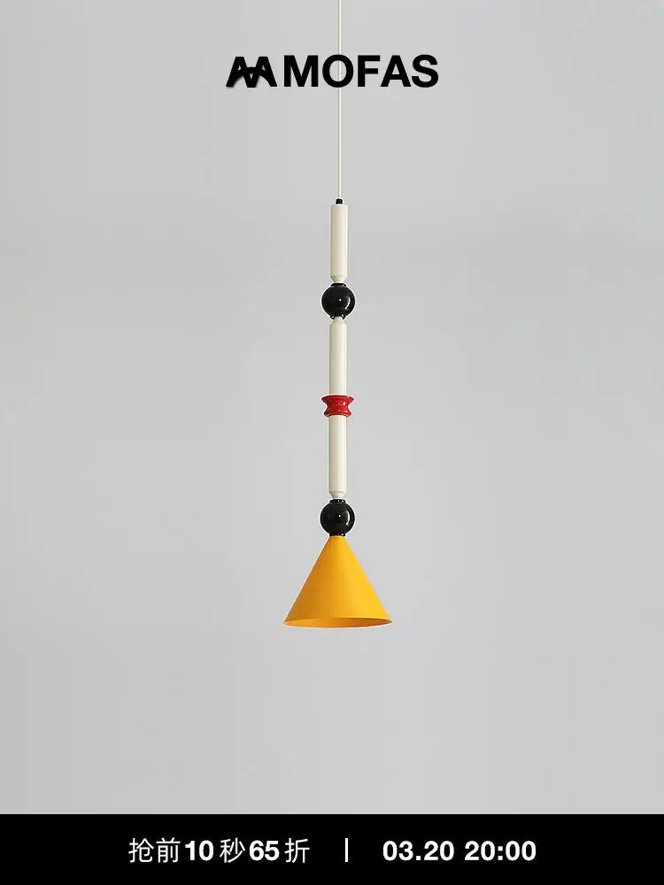 Industrial vintage pendant light yellow & white kitchen hanging lamp
