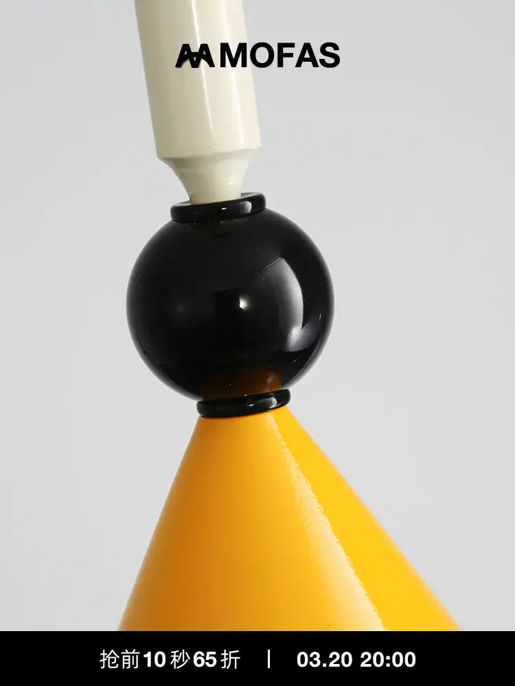 Industrial vintage pendant light yellow & white kitchen hanging lamp