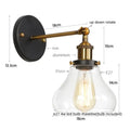 Industrial vintage silver glass wall lamp bedroom sconce