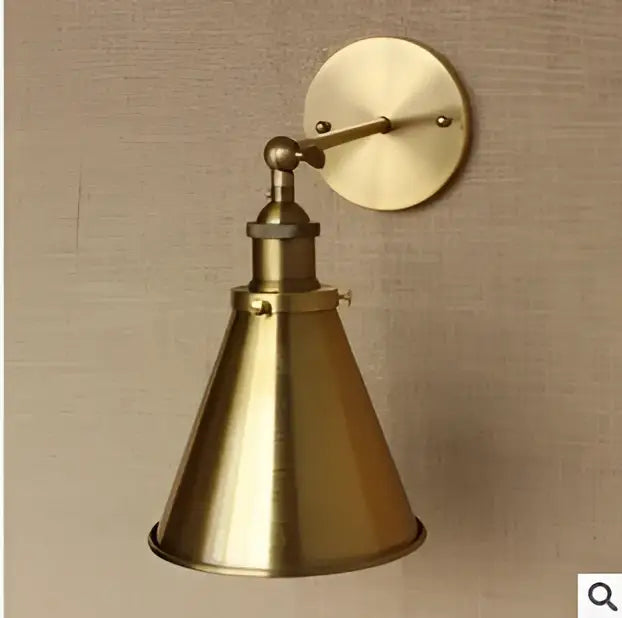 Industrial vintage wall lamp brass adjustable sconce bedroom light