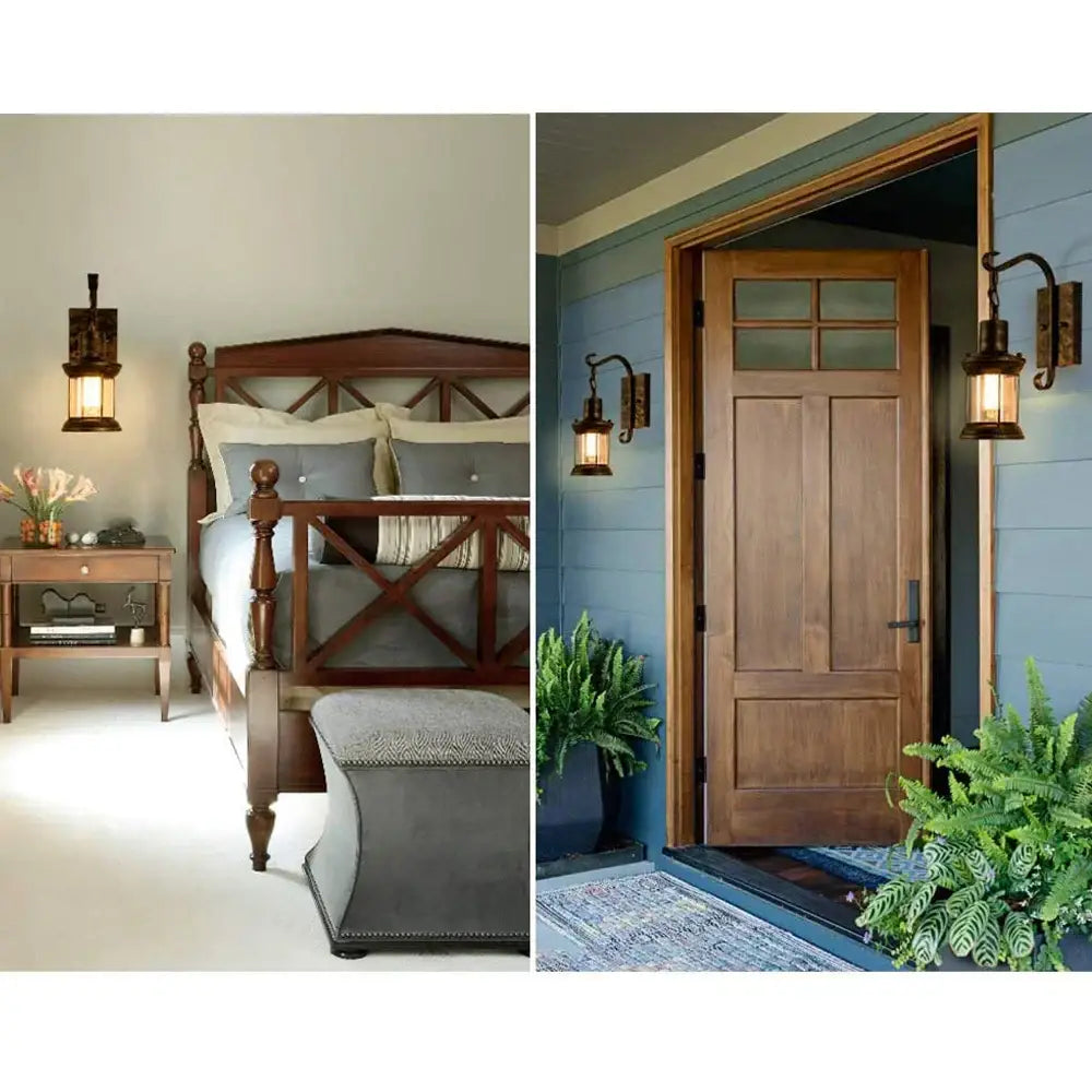 Industrial vintage wall light antique bronze sconce bedroom fixture