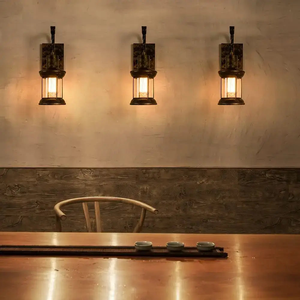 Industrial vintage wall light antique bronze sconce bedroom fixture