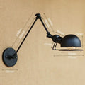 Industrial vintage wall sconce black swing arm light for bedroom