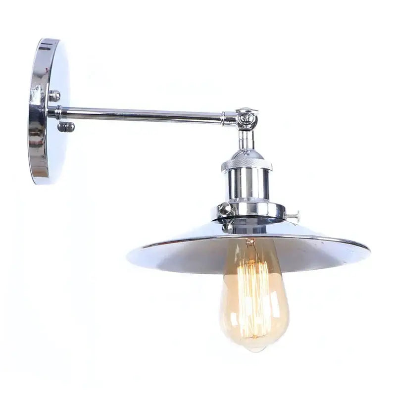 Industrial vintage wall sconce silver & rose gold bedroom light
